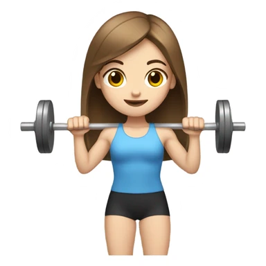 Pale girl with brown hair lifting weights sticker