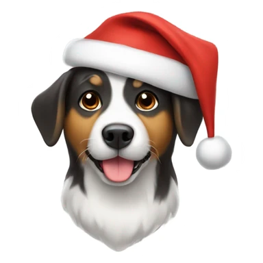 Dog with Santa hat sticker