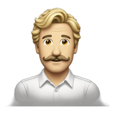 Eighties mustache white it dude sticker