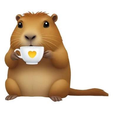 capybara sipping tea in a beach sticker