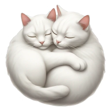 Two white cats sleeping and hugging each other  sticker