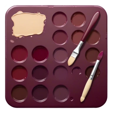 dark burgundy Paint palette realistic sticker