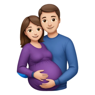 

"Man with short brown hair not reaching the nape and fair skin hugging a pregnant woman with long brown hair and fair skin, smiling."







 sticker