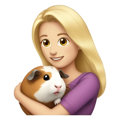 Blonde Woman hugging a guineapig sticker