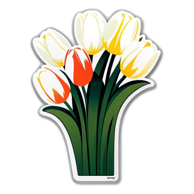 White tulips sticker