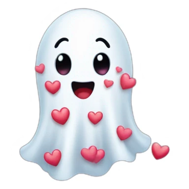 ghost-in-love-with-many-hearts sticker