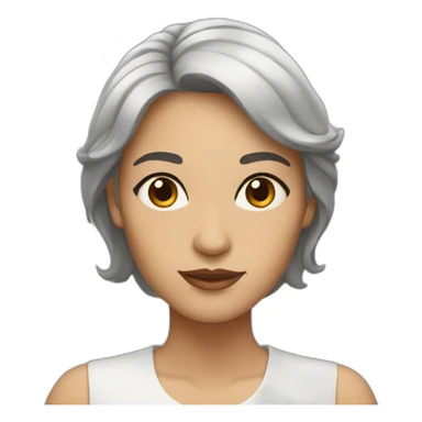 a latina woman with brown eyes and hair, white skin, short hair sticker