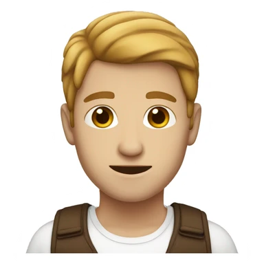 White person with brown hai sticker