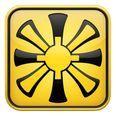 xray symbol. Yellow black sticker