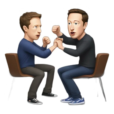 elon musk & zuckerberg fighting - zuck wins sticker