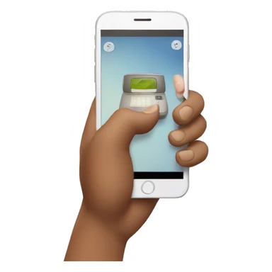 a hand holding a phone taking a picture sticker