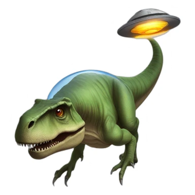 T-Rex flying a ufo sticker