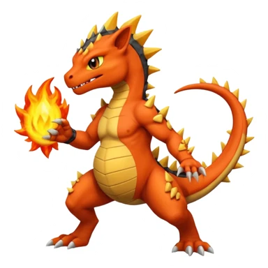 Fiery bony pregnant Charmeleon-Zeraora-Salandit-fusion sticker