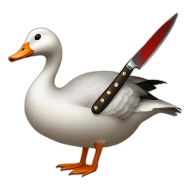 goose with a knife sticker