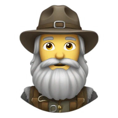 bearded ranger with long grey beard sticker