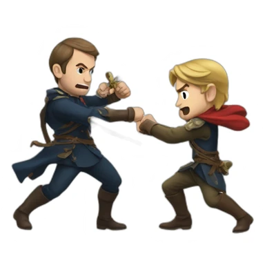 Emmanuel Macron fighting against Link sticker