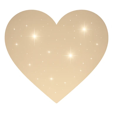 Modify the heart with a night sky gradient to beige night theme with a beige gradient, more stars, and a soft glow. Remove the background entirely  sticker