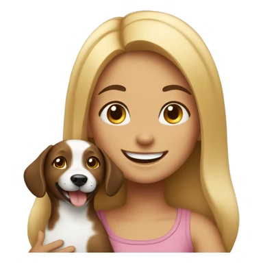happy girl with a dog sticker
