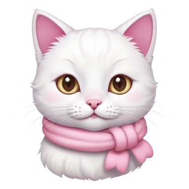 a cute white cat with pink bundle sticker
