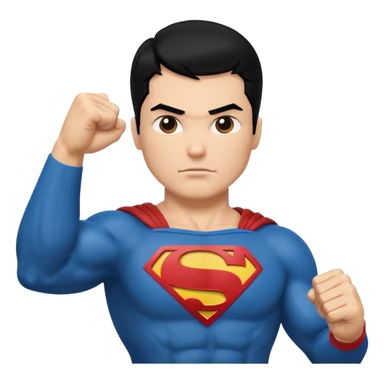 Superman black hair raised fist sticker