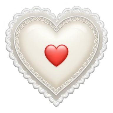 white heart with a lace border sticker