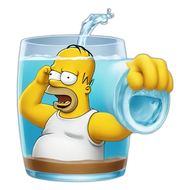 Homer Simpson drink water sticker