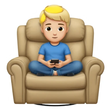 Blonde Boy in recliner  sticker