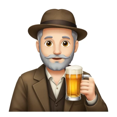 Jewish man drinking beer  sticker