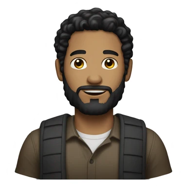 light skin bearded man with black hair  sticker