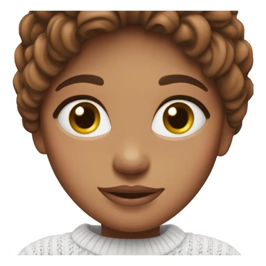 Brunette girl with pink ౨ৎ in hair wearing a white knit sweater sticker