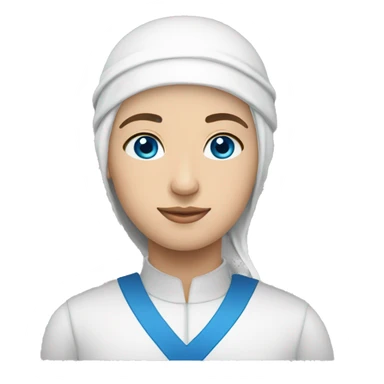 russian muslim with blue eyes and white skin in scullcap sticker