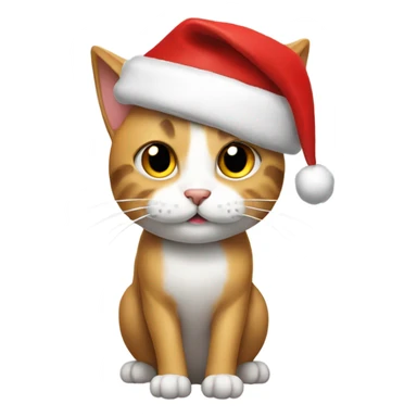 cat with santa hat sticker
