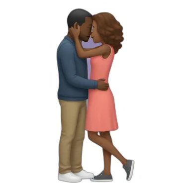 black Man kissing woman  sticker