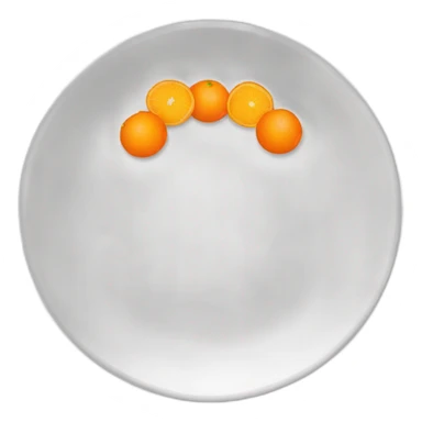 plate with two orange semicircles in the upper and down side  sticker