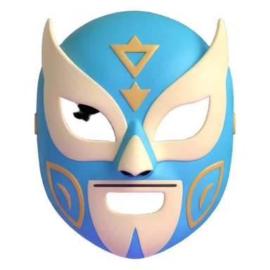 dark green, cream, and Carolina blue luchador mask sticker