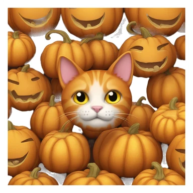 ginger cat in a pumpkin sticker