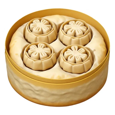 siu mai (a type of dim sum, just 1 cube of white color fish patty wrapped by yellow dough, leaving only the top part unwrapped, shape looks like short cylinder shape) sticker