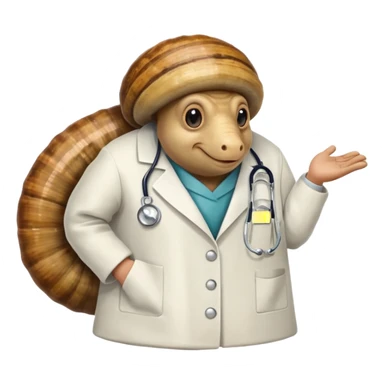 Escargot avec une blouse de médecin  sticker