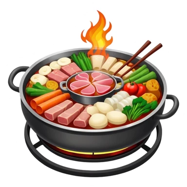 Traditional Chinese hotpot with charcoal fire base sticker