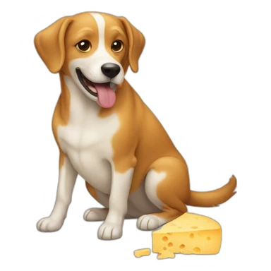 dog eating cheese sticker