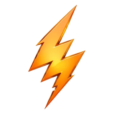 chrome orange lightning bolt  sticker