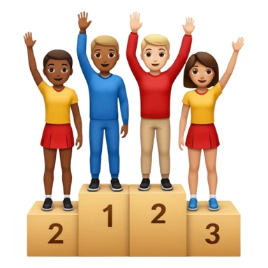 show people on podium in first, second and third place sticker