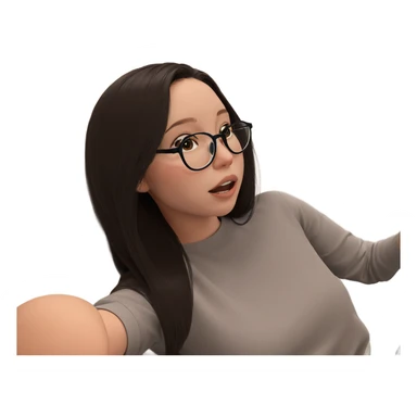 girl with glasses indoors sticker