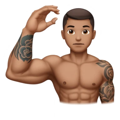 hand muscle that has a tattoo on it sticker