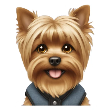 yorki wearing a vest sticker