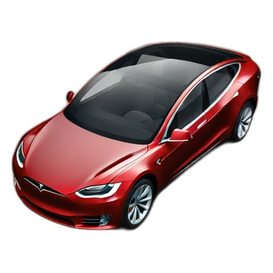 Voiture tesla rouge sticker