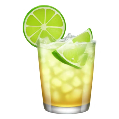 Tequila soda with a lime sticker