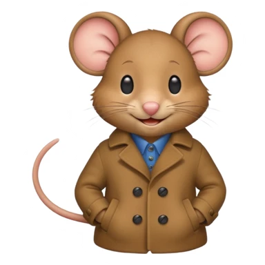 mouse wearing coat sticker