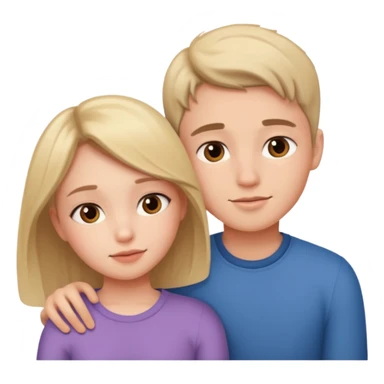 Boy and girl together close relationship cute Laying down sticker