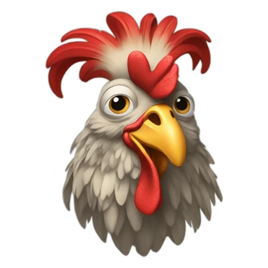 Un coq sur un âne sticker